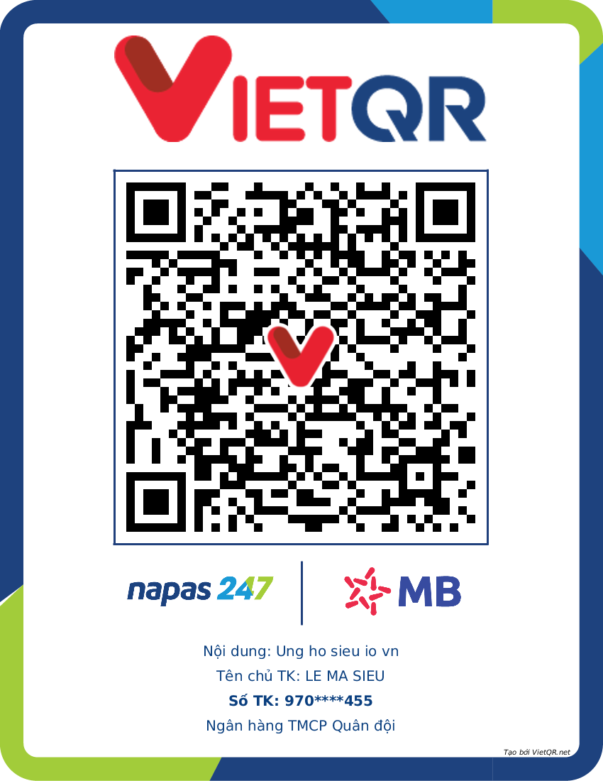 Mã QR VietQR ủng hộ sieu.io.vn